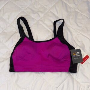 Champion Women's Magenta and Black Sports Bra